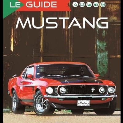 Capa de livro com Ford Mustang vermelho clássico diante de parede metálica