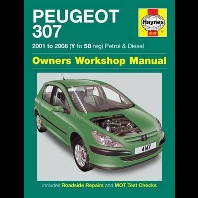 Manual do proprietário Peugeot 307 com carro verde e texto na capa