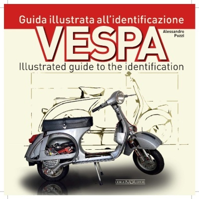 Capa de livro ilustrada com uma vespa cinzenta e texto em italiano e inglês.