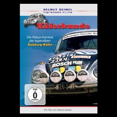 Capa de DVD com carro de rali Volkswagen em fundo azul