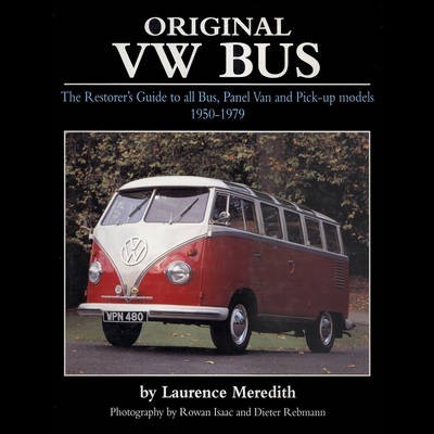Capa de livro com carrinha VW clássica vermelha e branca e texto Original VW Bus