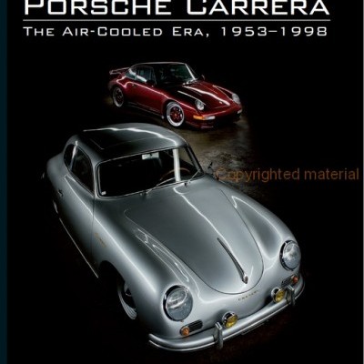 Capa de livro com dois carros Porsche clássicos prateado e vermelho