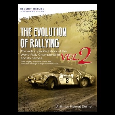 Capa do documentário com carro de rali clássico em tom sépia e texto em inglês