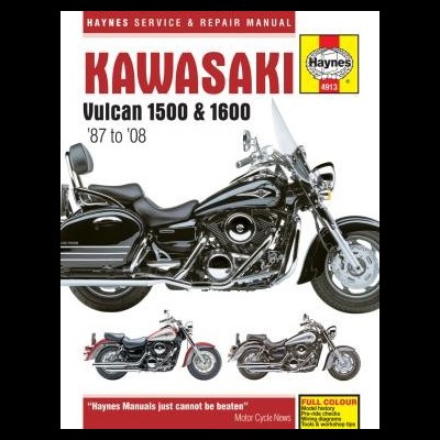 Capa de manual Haynes para Kawasaki Vulcan 1500 & 1600 com imagem de mota preta