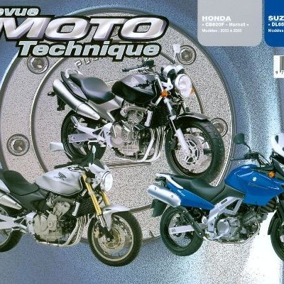 Revista Revue Moto Technique com três motos em fundo cinzento metálico