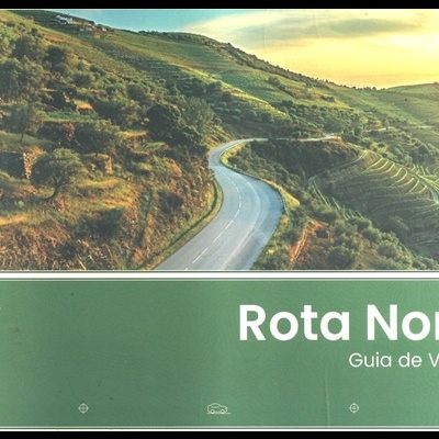Capa de guia de viagem Rota Norte com estrada e paisagem verde