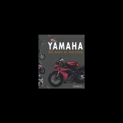 Livro com motocicleta desportiva vermelha e título Yamaha