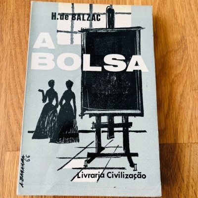 Livro A BOLSA de H. de BALZAC com ilustração preto e azul claro em capa