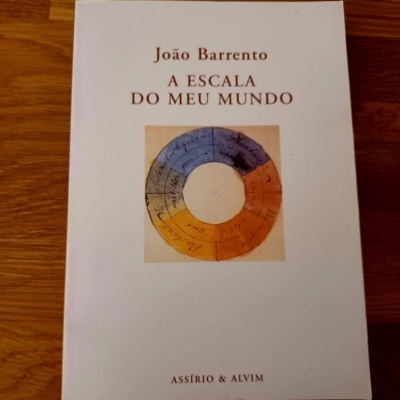 Capa de livro branco com título e ilustração colorida circular