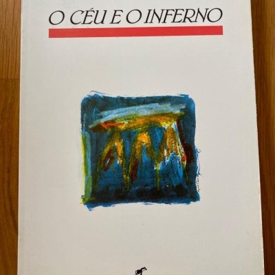 Capa do livro O CÉU E O INFERNO de Aldous Huxley com design minimalista e ilustração abstrata.