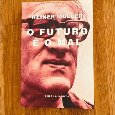 Capa de livro rosa com rosto masculino e texto em branco