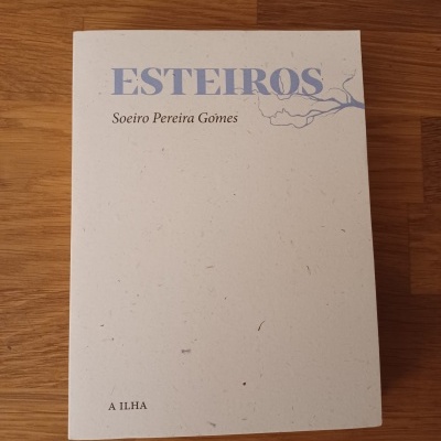 Livro ESTEIROS de Soeiro Pereira Gomes sobre mesa de madeira