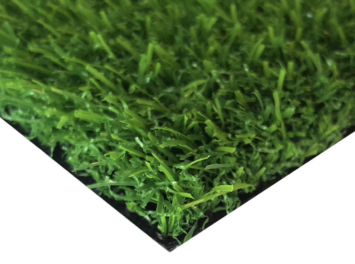 Resistant Artificial Grass Canto de relva sintética verde com base preta.