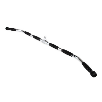 Barra de exercício em metal com pega em espuma preta