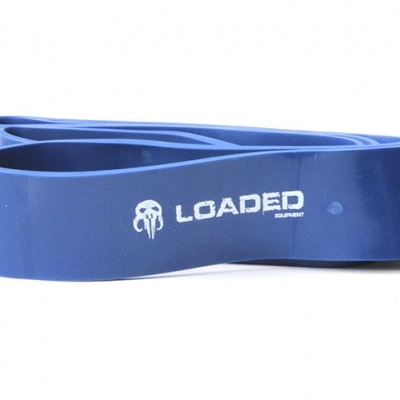 Elástico de resistência azul com logo branco Loaded Equipment