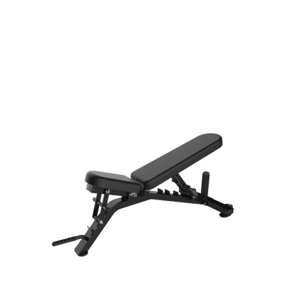 Banco de treino ajustável preto em fundo branco