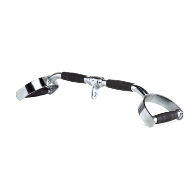 Barra de puxar cromada com punhos em espuma preta