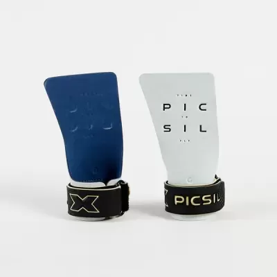 Luvas de treino para ginástica azul e branca com pulseira preta PICSIL