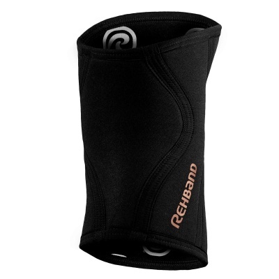 Braçadeira de suporte preto da marca REHBAND com logo bege