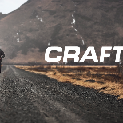 Homem a correr em estrada de gravilha diante de montanha com texto CRAFT