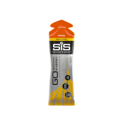 Embalagem de gel energético isotónico da marca SIS cor laranja