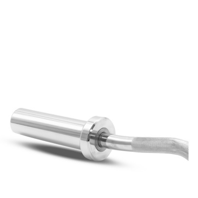 Haste metálica para barra de halteres, cromada, com parte texturizada