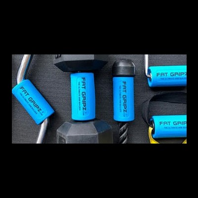 Acessórios de exercício azul e preto com a marca FAT GRIPZ