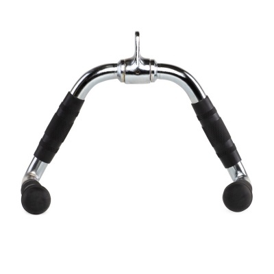 Pega de cabo cromado com punhos pretos acolchoados