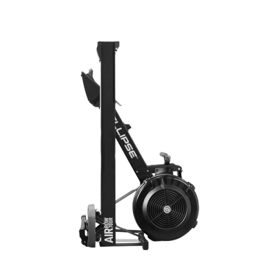 máquina de remo Indoor Rowing AIR ROWER preta e cinza