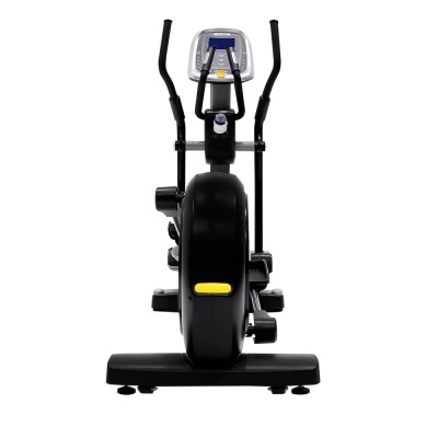 aparelho elíptico preto com consola digital