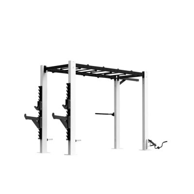 Estrutura de treino multifuncional preta e branca