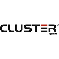 logótipo preto e vermelho da CLUSTER EQUIPMENT