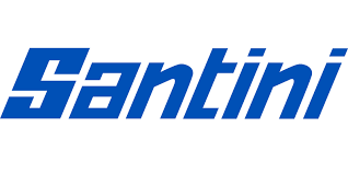 Logotipo Santini azul em fundo branco