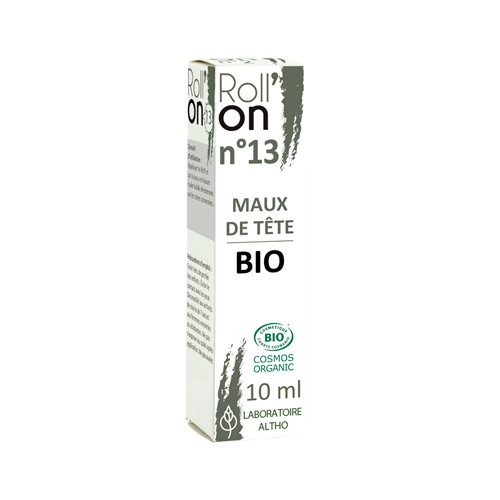 Embalagem de roll on bio nº13 para dores de cabeça 10 ml