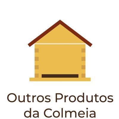 Ícone de colmeia amarela com texto 