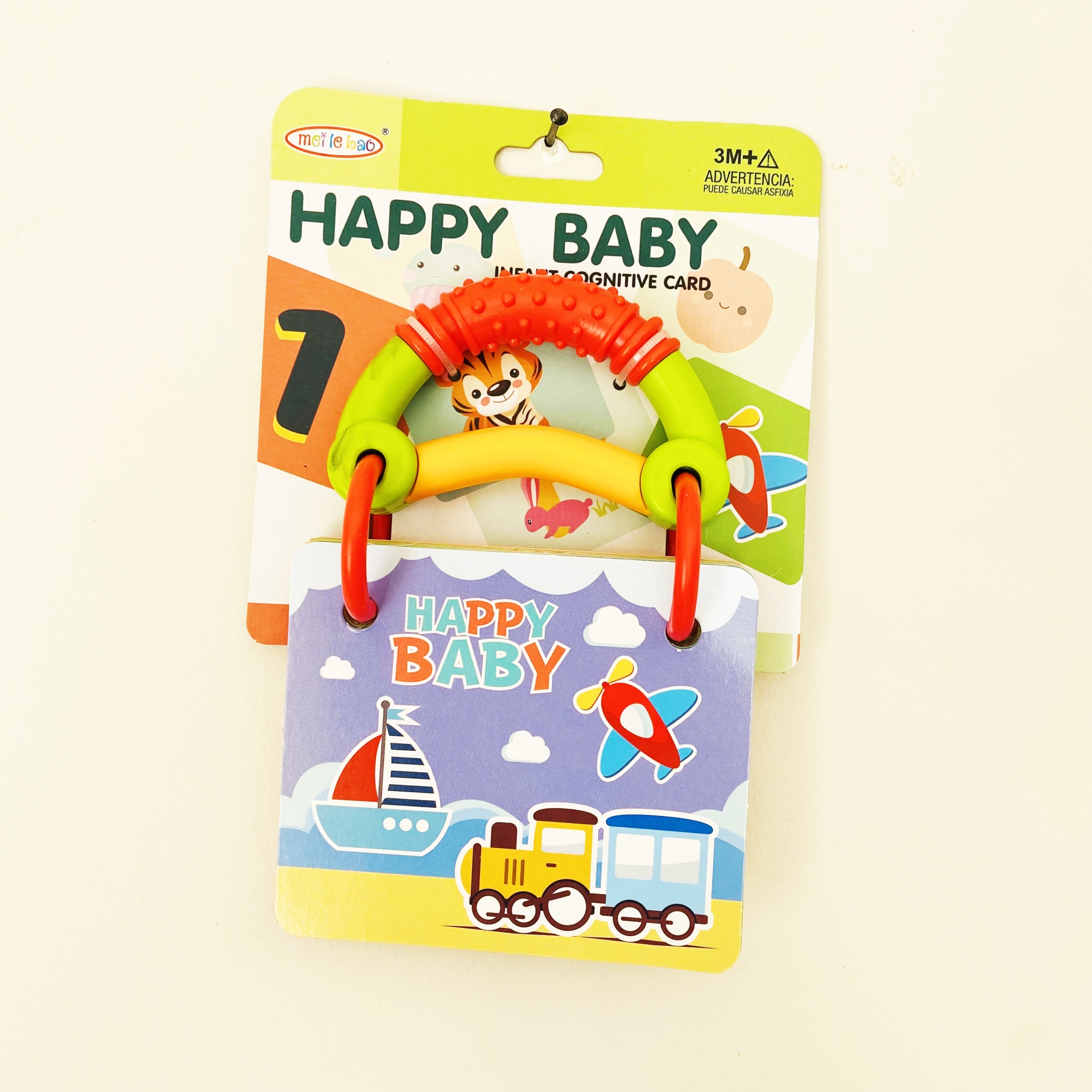 Cartão infantil colorido com temas de transporte e suporte plástico colorido