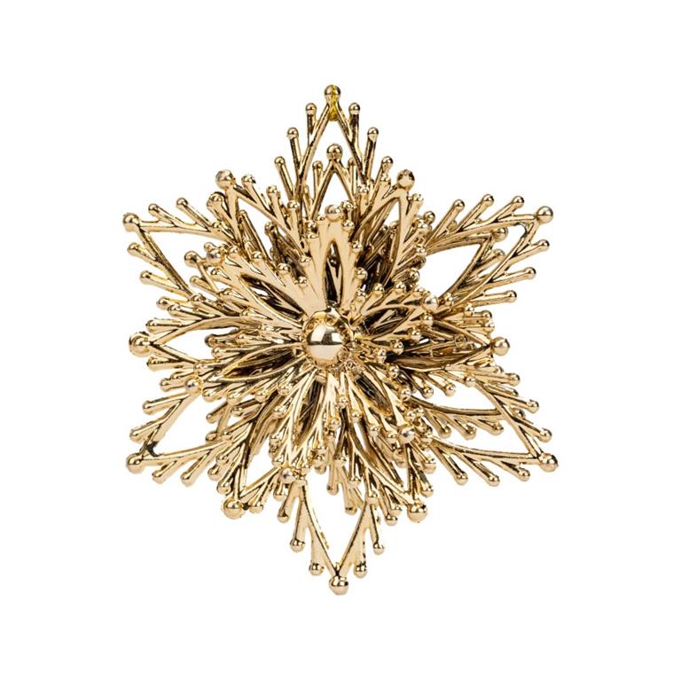 Estrela decorativa dourada estilizada em fundo branco