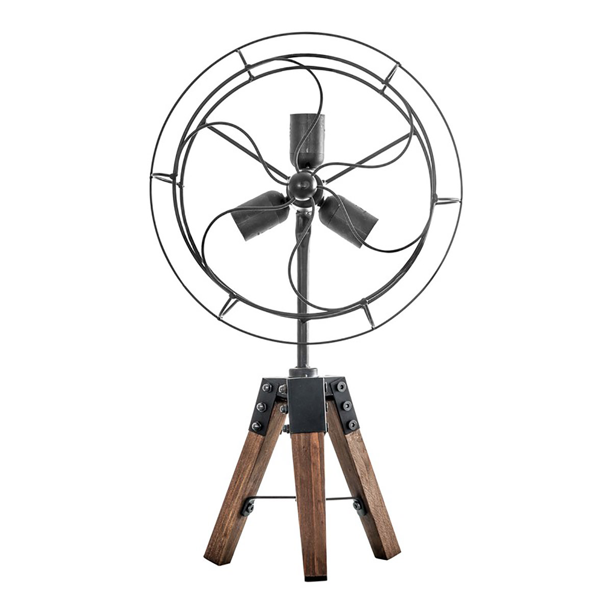 Ventoinha decorativa metal e madeira