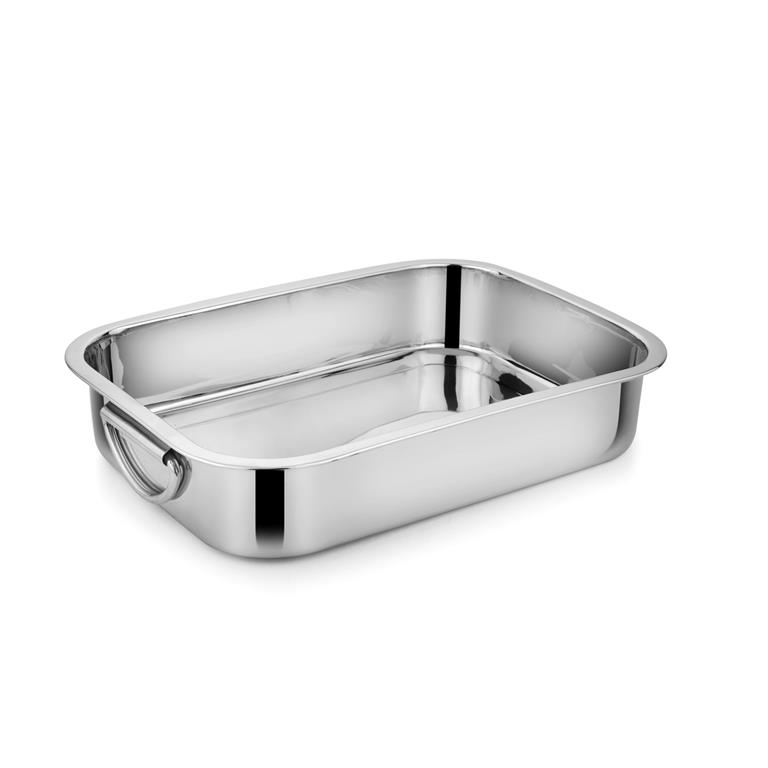 Tabuleiro retangular em inox com alças