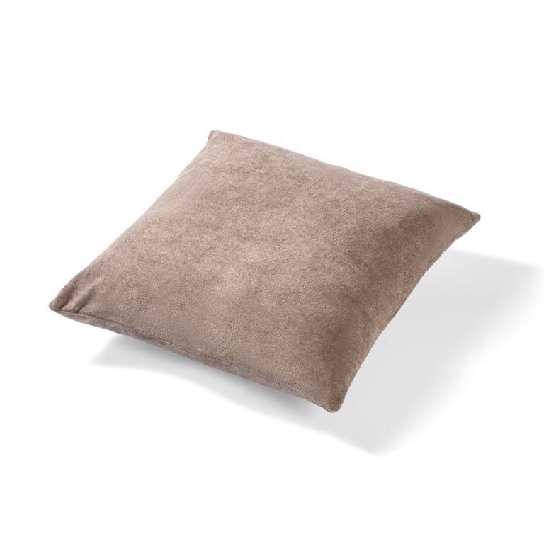 Almofada quadrada castanha clara com textura suave