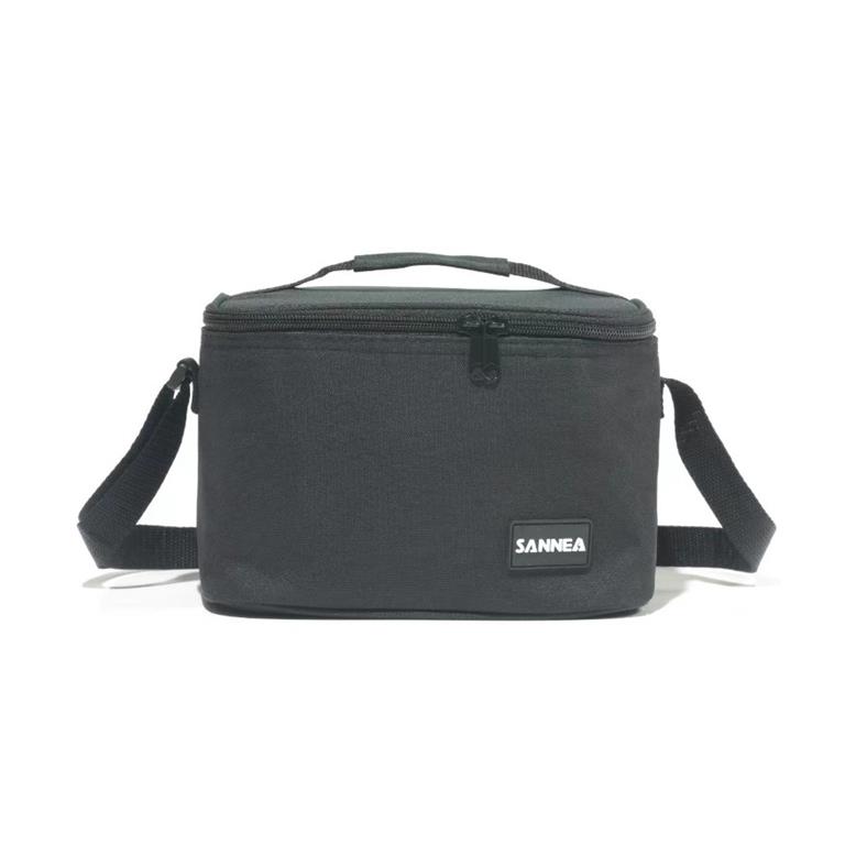 Mala de transporte preta SANNEA com fecho de zip e alça de ombro