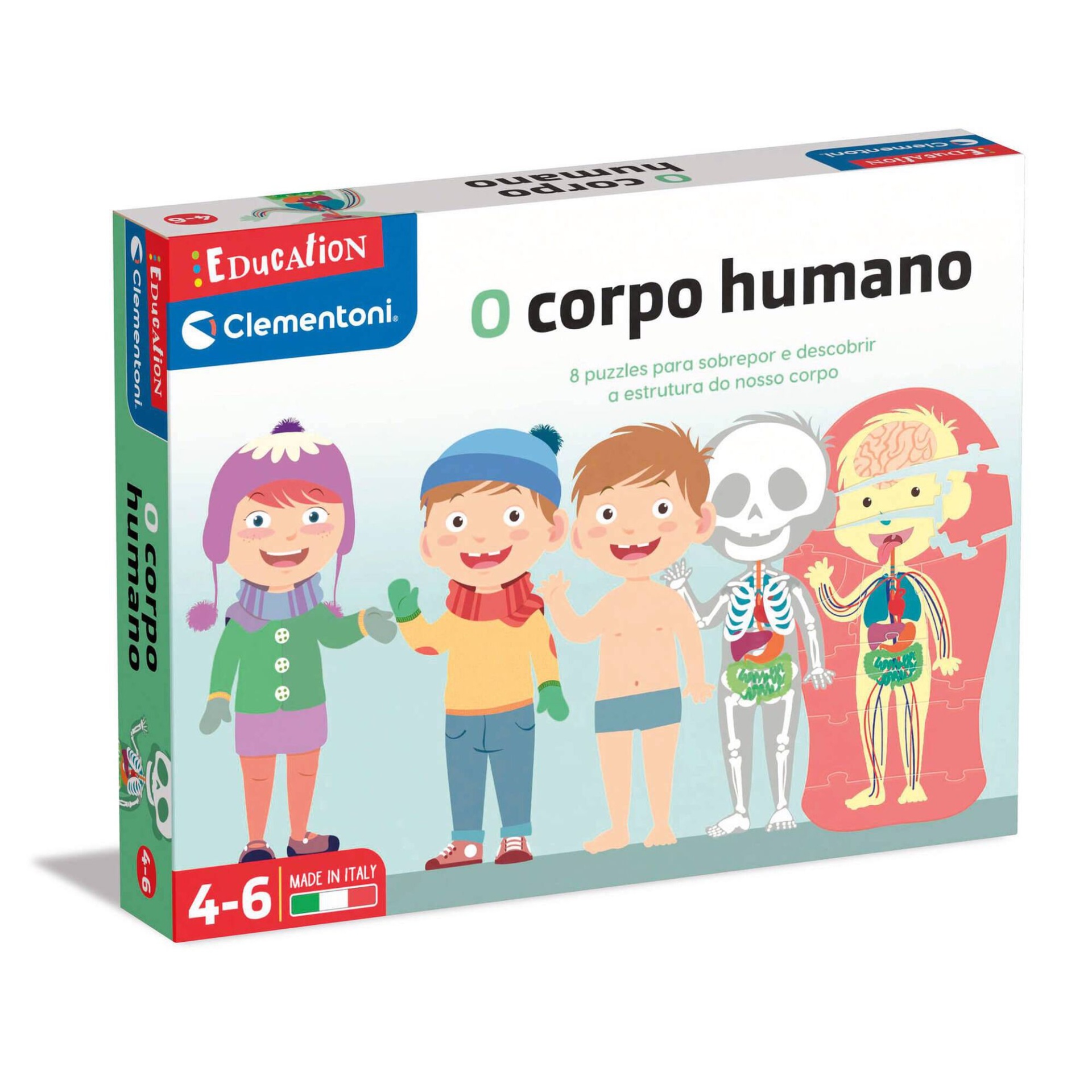 Caixa de jogo educativo O corpo humano com 8 puzzles para crianças de 4-6 anos