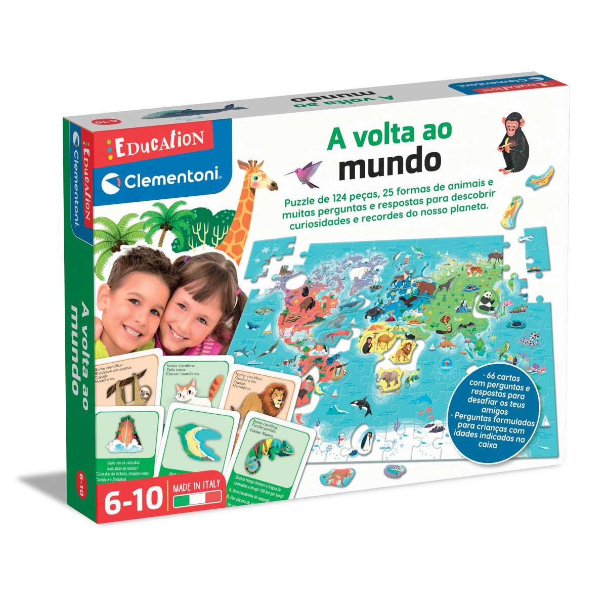 Caixa de puzzle educativo Clementoni 'A volta ao mundo' para crianças 6-10 anos
