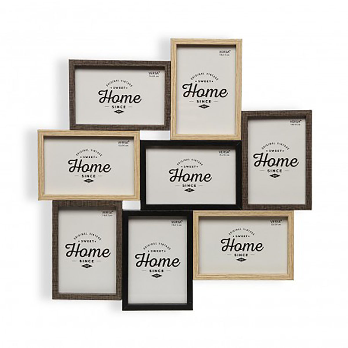 Conjunto de oito molduras para foto em madeira com texto 'Home Since'