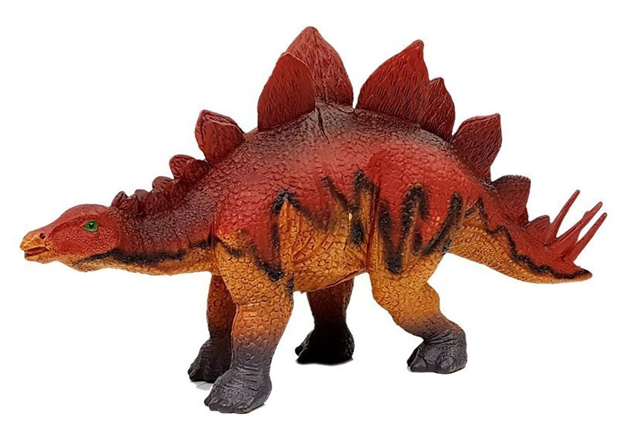 Figura de dinossauro Stegosaurus em plástico colorido