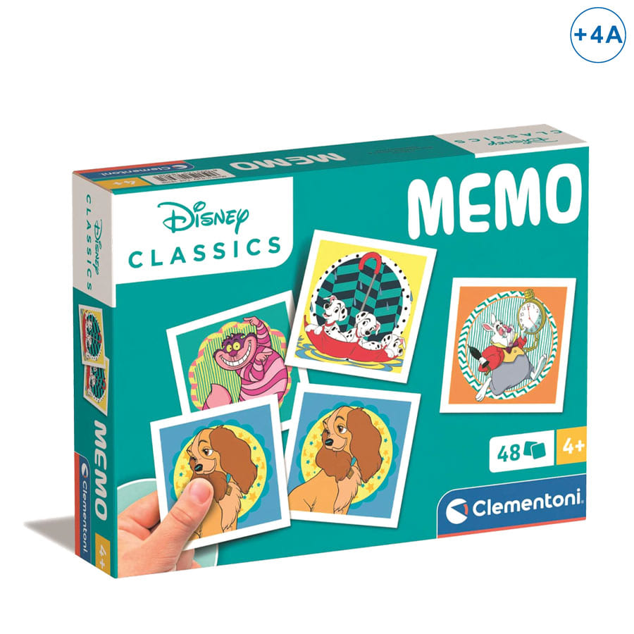 Caixa do jogo de memória Disney CLASSICS MEMO com 48 peças
