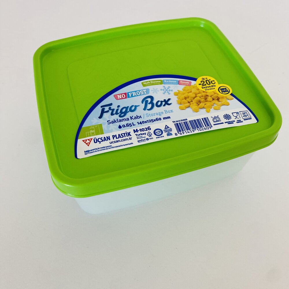 Recipiente plástico de armazenamento Frigo Box com tampa verde