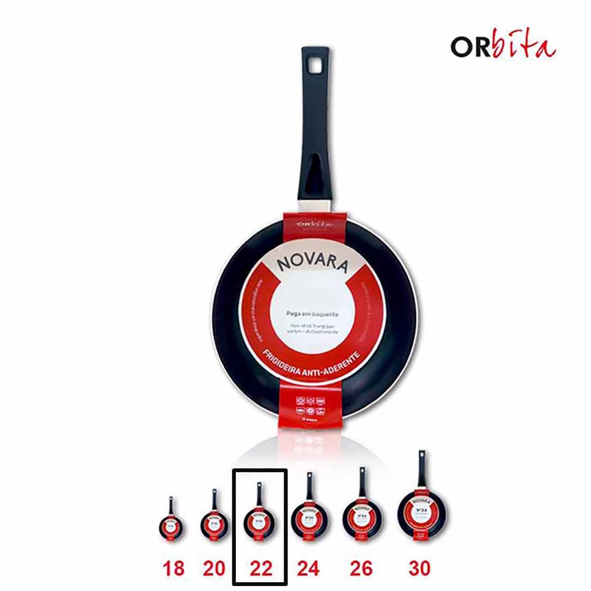 Frigideira antiaderente Orbita Novara com tamanhos variados de 18 a 30 cm