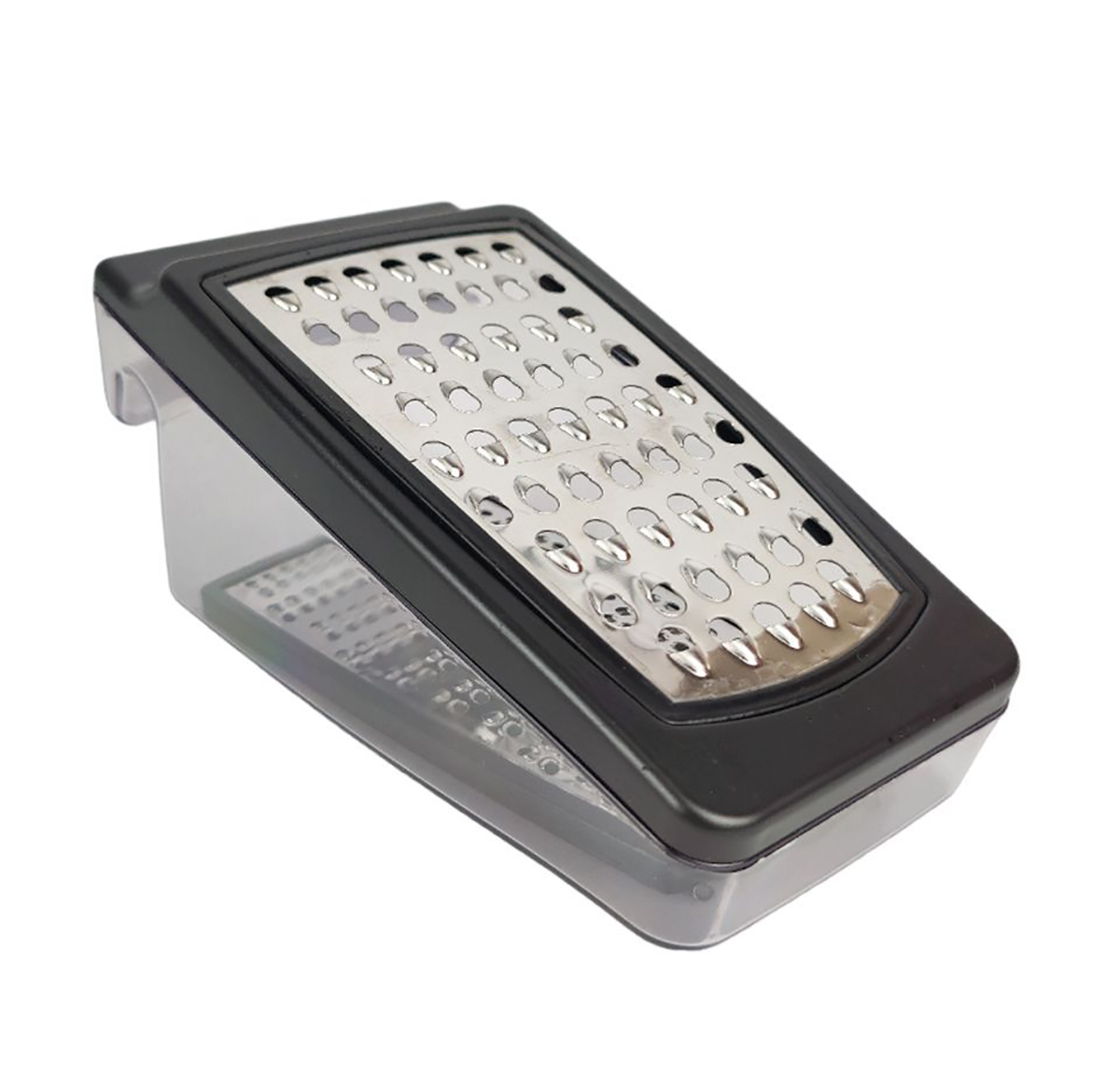 Ralador de cozinha com caixa coletora e chapa de metal