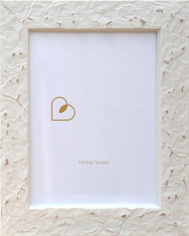 Moldura de fotografia texturizada branca com texto Home lovers